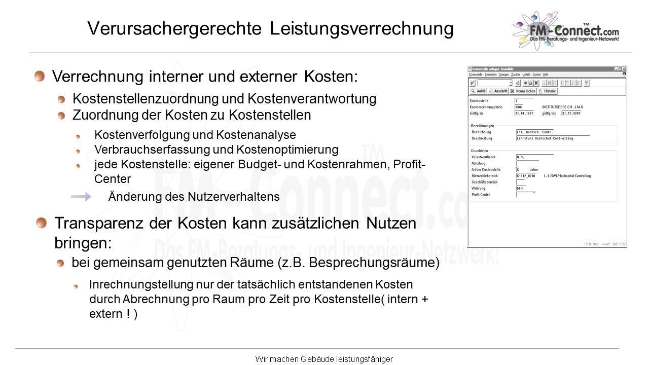 Verursachergerechte Leistungsverrechnung